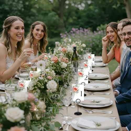 20 Pcs Table Number Holders 4/6/8/10 Inch Place Card Holder Stands Wire Photo Clips Metal Table Card Stands for Centerpieces, Photos, Food Signs, Birthdays, Weddings(Black)