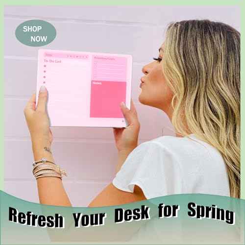 Desktop Thickened Acrylic Dry Erase Board to do List Planner Board£¬12"x10"£¬Tabletop Whiteboard with Stand£¬Frameless Pink Dry Erase White Board£¬for Office/Home/School