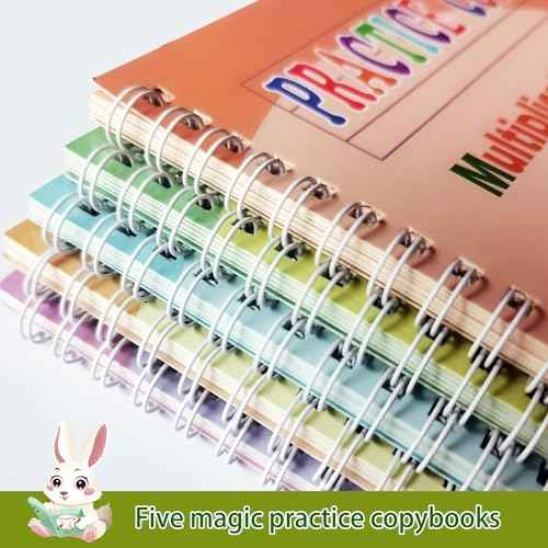 Magic Grooved Practice Copybook 5 Pack with Pens, Groove Reusable Magical Handwriting Workbooks, Tracing Letters Numbers, Math, Kindergarten Sight Words for Kids Ages 3-8 for Preschool(5books+Pens£©