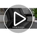 VENDORZ Big & Tall 400 Lb Ergonomic Office Chair with Flip-Up Armrests, Lumbar Support, PU Leather, Black