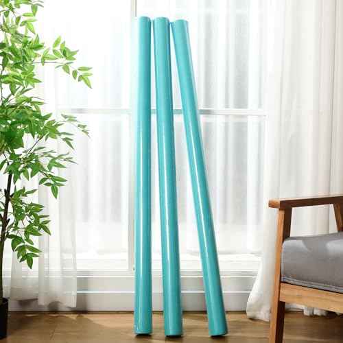 Skyygemm 3 Rolls Bulletin Board Fabric Roll 4 x 24 ft No Fade Reusable Waterproof Erasable Bulletin Board Background Non-Woven Fabric Poster for Back to School DIY Craft Classroom Decor(Stone Blue)