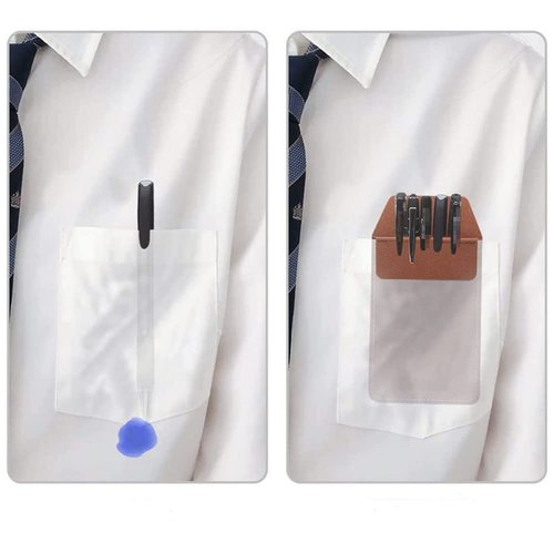 2PCS Leather Pocket Protector Pen Pouch Holder Organizer for Shirts Lab Coats Pants Pen Sleeve Pen Pocket Holds Pens Pointers Pencils and Notes Card for School Office Hospital Supplies(black,brown)
