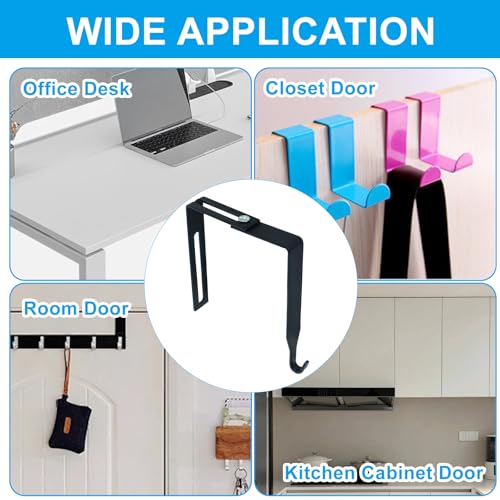 Vibedor 4 Pack Adjustable Cubicle Hangers Black Fits 1-3/8" to 3-1/2" Thick Partitions
