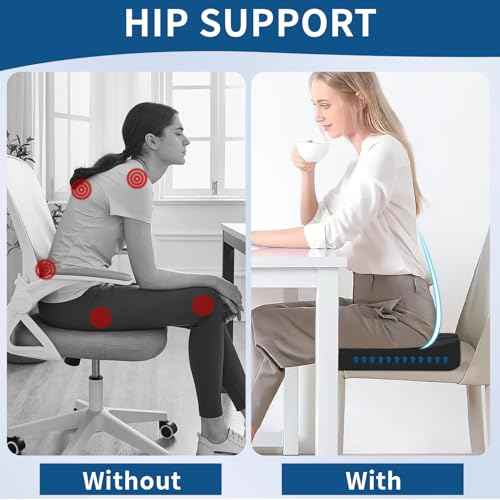 Memory Foam Seat Cushion & Lumbar Support Pillow for Office Chair Car Wheelchair Orthopedic Chair Pad and Back Cushion with Adjustable Straps for Lower Back, Tailbone, Sciatica, Hip Pain Relief
