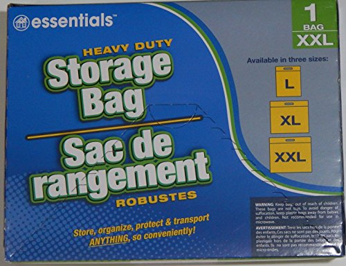 Heavy Duty Clear Plastic Storage Bags with Zip-Lock & Handle, 24x20 Inches, Pack of 4