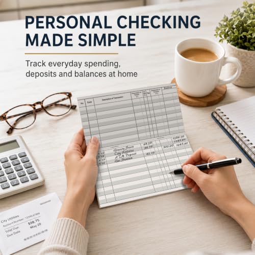 12 Pack DeBiao Checkbook Registers with Extra Wide Description Columns, Thick Paper Ledger for Personal Checking