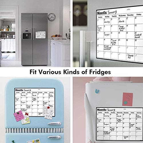Volcanics Magnetic Fridge Calendar 16.9" x 11.8" Monthly Planner Whiteboard