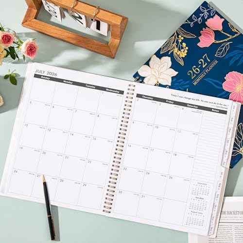 2026-2027 Monthly Planner/Calendar - Jan. 2026 - Dec. 2027, 9" x 11", Calendar Planner 2026-2027, 2 Year Monthly Planner, Tabs, 2-Size Pocket