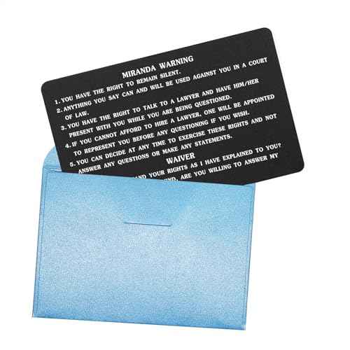 TGCNQ Miranda Warning Card - Miranda Rights Card Metal - Engraved Standard Field Sobriety Test Clues for Law Enforcement Officers