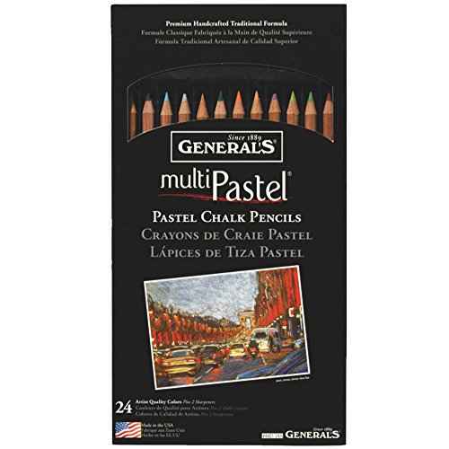 General Pencil 4401-24A Multi Pastel Pencils, 24-Pack