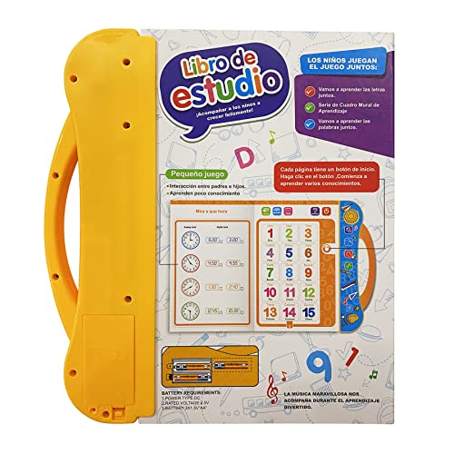 Bilingual Kids Spanish-English Learning Toys with Vocabulary, Alphabet & Numbers