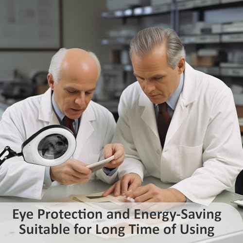 10X Magnifying Glass with Light and Stand,Dimmable Flexible Magnifying Craft Ligh, LED Lighted Magnifier Hands Free for Close Work Craft Reading Painting Hobby (Black-05)