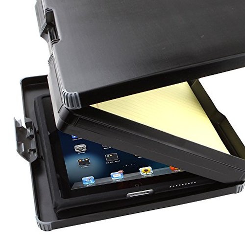 Dexas Duo Clipcase, Double Sided Clipboard Design, Portable Clipboards 13”x10” Gray/Orange, Combine Style and Functionality Office Supplies for Nursing, School, Work, Trades, Home Office