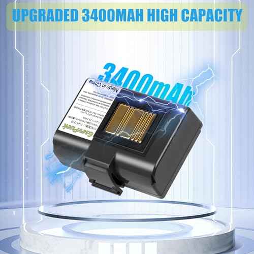 3400mah ZQ620 ZQ520 Battery replacement,compatible with zebra printer QLN220 QLN320 ZQ500 ZQ510 ZQ520 ZQ610 ZQ620 ZR628 ZR638 ZR658 ZR668 ZQ521,Lithium-ion,Durable and long battery life(1pcs)