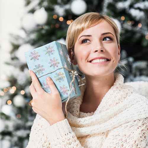 500 Pcs 1.5 inches Winter Snowflake Stickers Self-Adhesive 6 Designs for Xmas Winter Envelope Journal Decor
