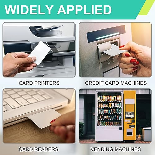 Sliner 100 Pcs Credit Card Reader Cleaner Cards Dual Side Cr80 Reader Cleaning Scanner Cleaning Sheets Pos Swipe Terminal for Printer Optical Credit Machines