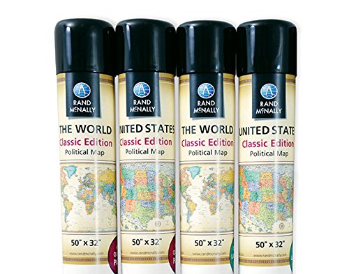 Classic Edition World Wall Map Paper Rolled