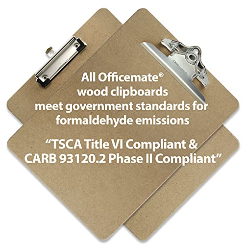 Officemate Memo-Size Clipboard 6 x 9 in with 3 in Clip, 1 Pack, Recycled Wood
