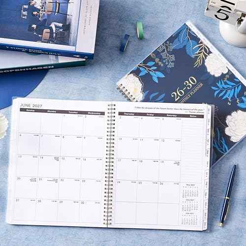 2026-2030 Monthly Planner - 5 Year Planner/Calendar 2026-2030, 11" x 9", 2026 Calendar Planner, Jan 2026 - Dec 2030, Tabs, Back Pocket, Holidays, Twin-Wire Binding, Note Pages