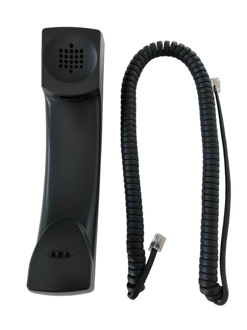 The VoIP Lounge Replacement HD Voice Handset with Curly Cord for Polycom VVX Series IP Phones 300 301 310 311 400 401 410 411 500 501 600 601 1500 Black (Please See Full Description Below)
