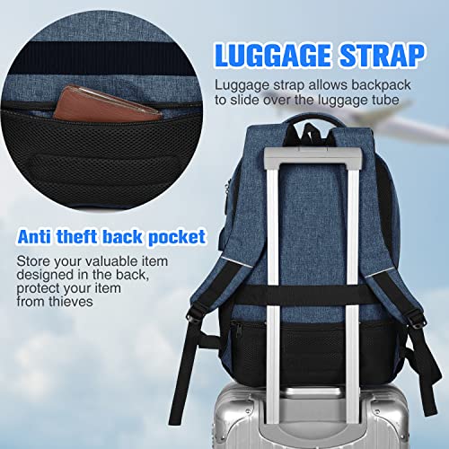 Paude Backpack School, Laptop, Bookbag for Teen Boys 15.6 Inch College, Business, Work, Travel (Blue, 15.6 inch)