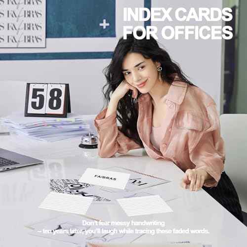 Index Cards 3x5 Inch - 300 Pack, Ruled Index Flash Cards for Studying, Lined Index Note Cards 3x5 Flashcards, Notecards 3 x 5 Lined Small Index Cards Ruled White 3x5 Cards for Office, School, Home