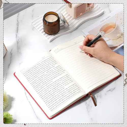 Estune 10 Pack Lined Journal Notebook A5 Tree of Life Hardcover Leather Journal with 10 Pen, College Ruled Notebook for Travel, Business, Work, Office, School Note Taking Diary(Vivid Color)