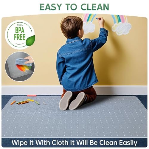 Office Chair Mat for Carpet - Clear Thick Desk Chair Mat for Carpet Plastic Floor Mats for Rolling Work and Gaming Chairs with Studs for Low Pile, Flat and No Carpeted Floors