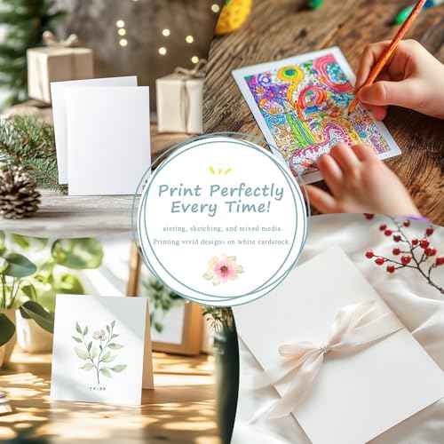 100 Pack 4x6 White Cardstock, 92lb/250GSM Heavyweight Blank Cards, Thick Card Stock for Wedding Invitations, Thankyou Cards, Postcards