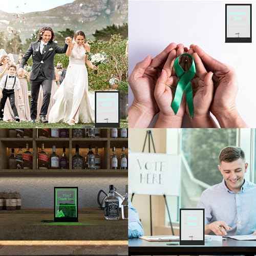 Tip Jar with 2 Sign Holders, LED Light & Lock for Bar & Party, Donation Box with Sign Holder ''Tips! Thank You!'', Suggestion Box with DIY Blank Sign Holder for Getting Cards, Voting & Ballots