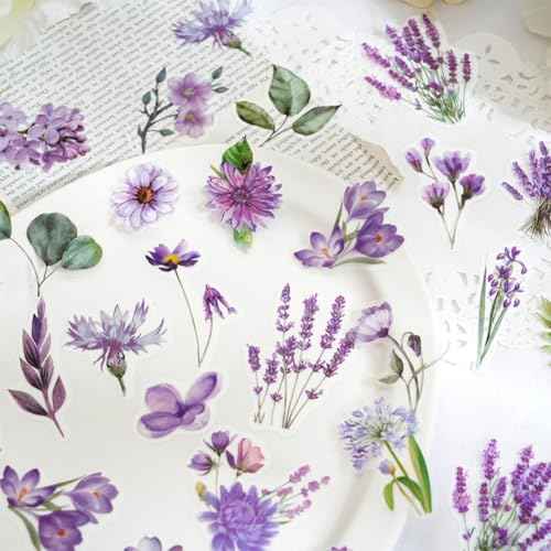 100 Pcs Autumn Flower Stickers for Scrapbooking Junk Journal Card Making CollageNotebook Diary Planner Letter Envelope Water Bottle Phone Case Craft Decoration (Autumn)