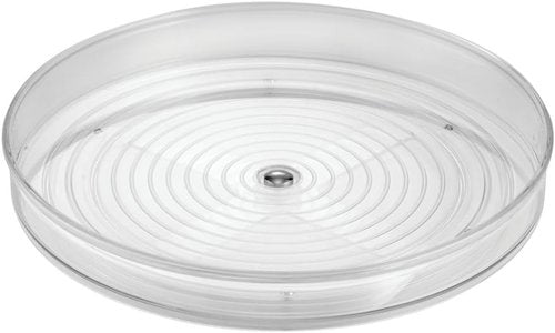 MetroDecor Lazy Susan Spice Organizer - Clear Turntable for Easy Access and Storage