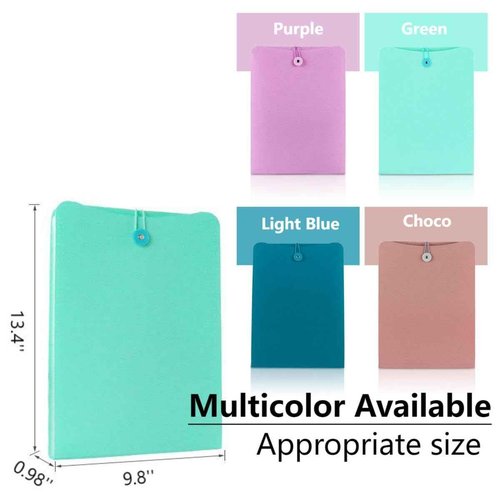 4 Packs Vertical Expanding Accordion Folder with 7 Pockets Paperwork Organizer Document Wallet Briefcase Business File Organizer Bag A4 Letter Size Elastic Rope Closure (Light Blue,Green,Purple,Choco)