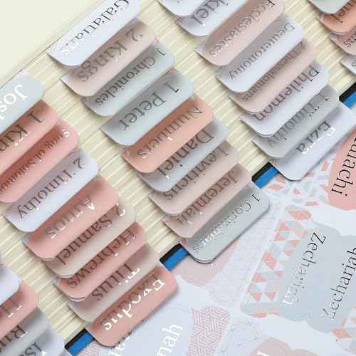 Mr. Pen- Mini Bible Tabs, 75 pcs, Modern Grace, Laminated Bible Tabs for Women and Men