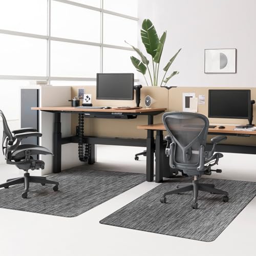 Azadx Office Chair Mat for Hardwood Floor 48" x 60" Heavy Duty Chair Mat for Hardwood Floors Slip Resistant Floor Protector for Home Office Computer Desk Chair Mat for Rolling Chairs, Dark Grey