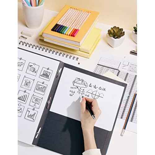 SUNEE 2 Pocket Folders with Prongs (100 Pack, Black), Paper Folders with 2 Pockets and 3 Prongs Fit Letter Size Paper, Folders with Prongs for School Office Home Business