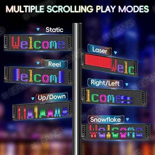 Scrolling LED Sign for Car, Flexible USB 5V LED Car Sign Bluetooth App Control Programmable Text/Animation for Cars/Taxis/Stores, Indoor/Outdoo (19''x5'')