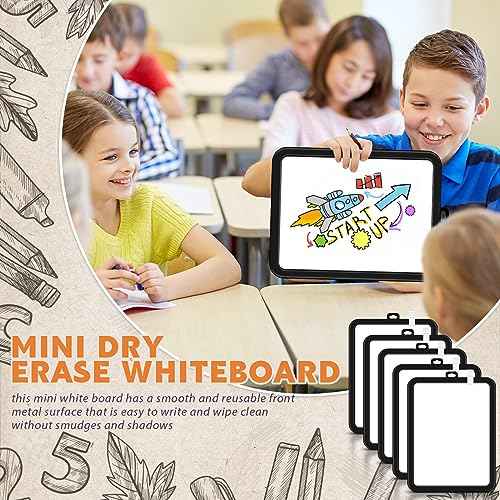 Outus 10 Pcs Dry Erase Mini White Boards Bulk 8.5 x 11'' Small Magnetic Whiteboard Double Sided Colored Writing Boards for Kids Students Locker Fridge(Black)