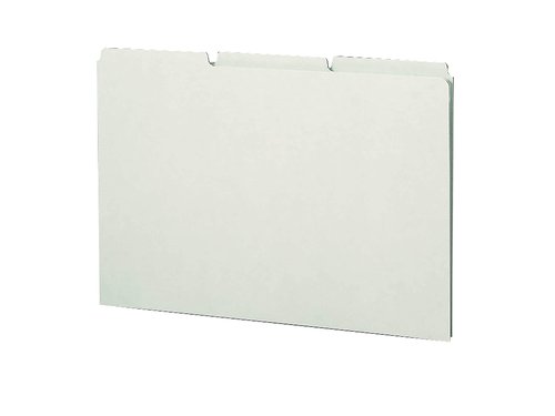 Smead Pressboard Guides, 1/3-Cut Tab (Blank), Legal Size, Gray/Green, 50 per Box (52334)