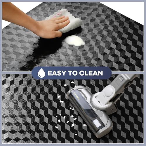 BesWin Office Chair Mat for Carpet, 48" x 60" Large Computer Desk Chair Mat for Low Carpeted Floors, Thick and Sturdy Carpet Protector for Rolling Chairs, Easy Glide Floor Mat for Home, Gaming (Black)