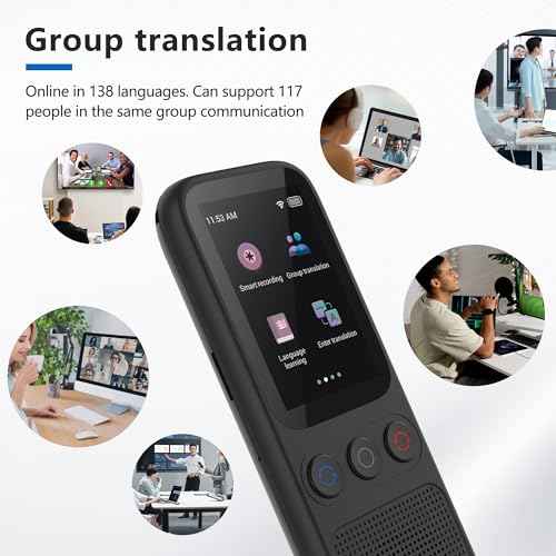 Language Translator Device, 138 Languages Supported, Instant Offline Language Translator Device, Voice Translator Offline, Portable Two-Way Real-Time Language Translator for Travel Business Learning