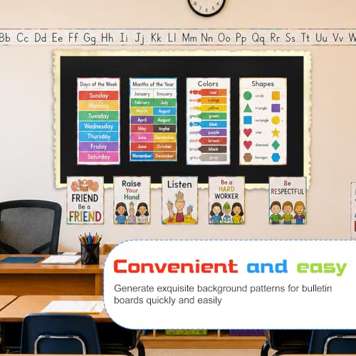 Sadoup Black Bulletin Board Roll 4x15ft Non-Woven Fabric Classroom Decor