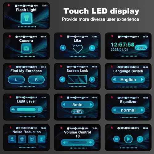 AI Language Translation Wireless Earbuds,3-in-1 Real-Time Translator Earbud 144 Languages & Accents with LCD Smart Touch Screen,Bluetooth 5.4 Translation Headphones Device for Travel/Business/Learning
