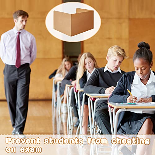 Gueevin 30 Pcs Desk Privacy Boards for Students Classroom Brown - Foldable 54x13 in