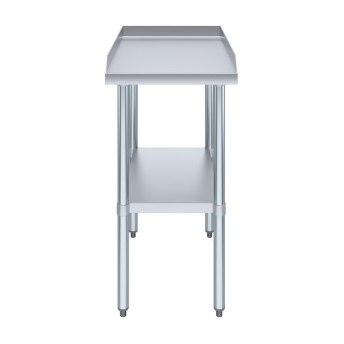 AmGood Commercial Work Table with Backsplash and Sidesplashes | Height: 35" | Stainless Steel Prep Table for Kitchen, Restaurant, Garage, Laundry | NSF (18" Long x 30" Deep)