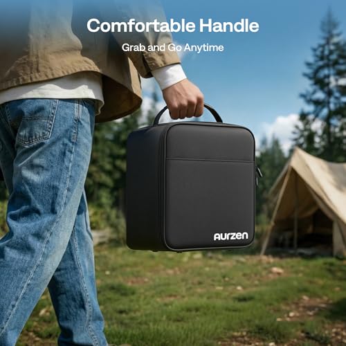 Aurzen D1R Smart Projector Bundle with Carrying Case, 1080P FHD, Roku Built-in, Dolby Audio