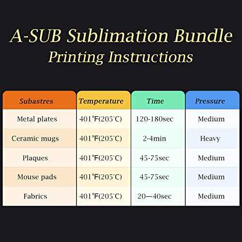 A-SUB Sublimation Paper 125gsm and Sublimation Ink Bundle Kit for Heat Transfer on Tumblers, Tee shirt, Mugs,etc. to Personalize your Holiday Gift