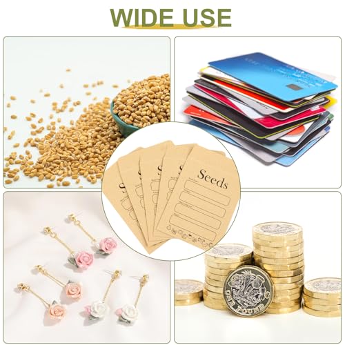 Seed Envelopes 156 Pack 3.15 x 4.72 Inches Kraft Self-Sealing Seed Storage Packets