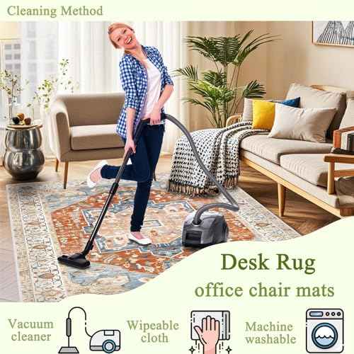 Office Chair Mat for Hardwood Floor,Desk Chair Mat for Rolling Chairs,Computer Gaming Chair Mat Rectangular Office Rug,Anti Slip Non-Curve Floor Protector for Home Office.(2.9ftx3.9ft)