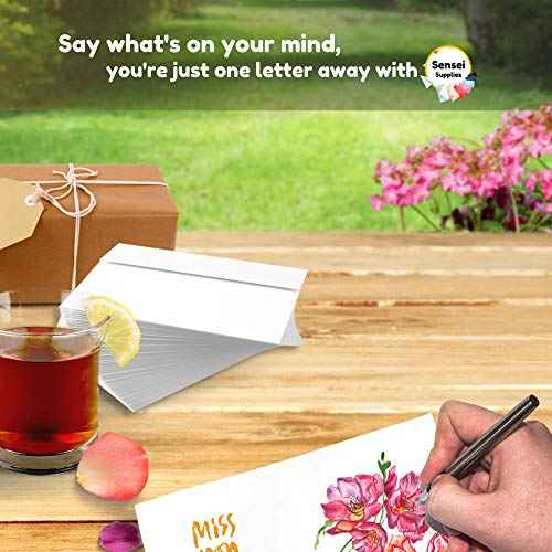 5x7 Envelopes for Invitations - 110 White Envelopes for 5x7 Cards - A7 - (5 ¨ù x 7 ¨ù inches) - Perfect for Weddings, Graduation, Baby Shower - 120 GSM - Peel, Press & Self Seal - Square Flap